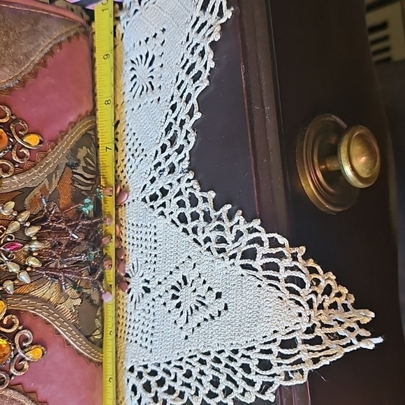 Vintage Mary Frances Stone Embellished Pink and Brown Women's Evening Clutch - Picture 14 of 16